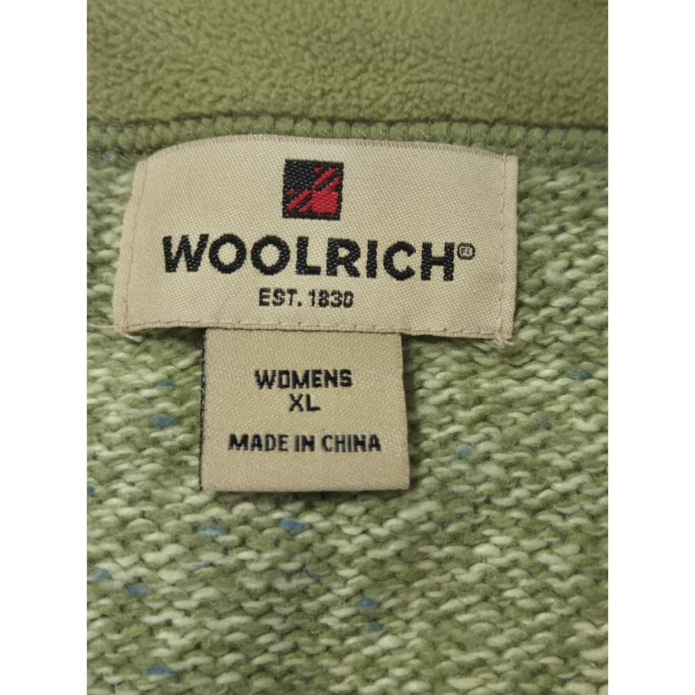 Woolrich Lambswool Sweater XL Green 1/4 Zip Pullover Soft Warm Luxury Preppy - Picture 10 of 12
